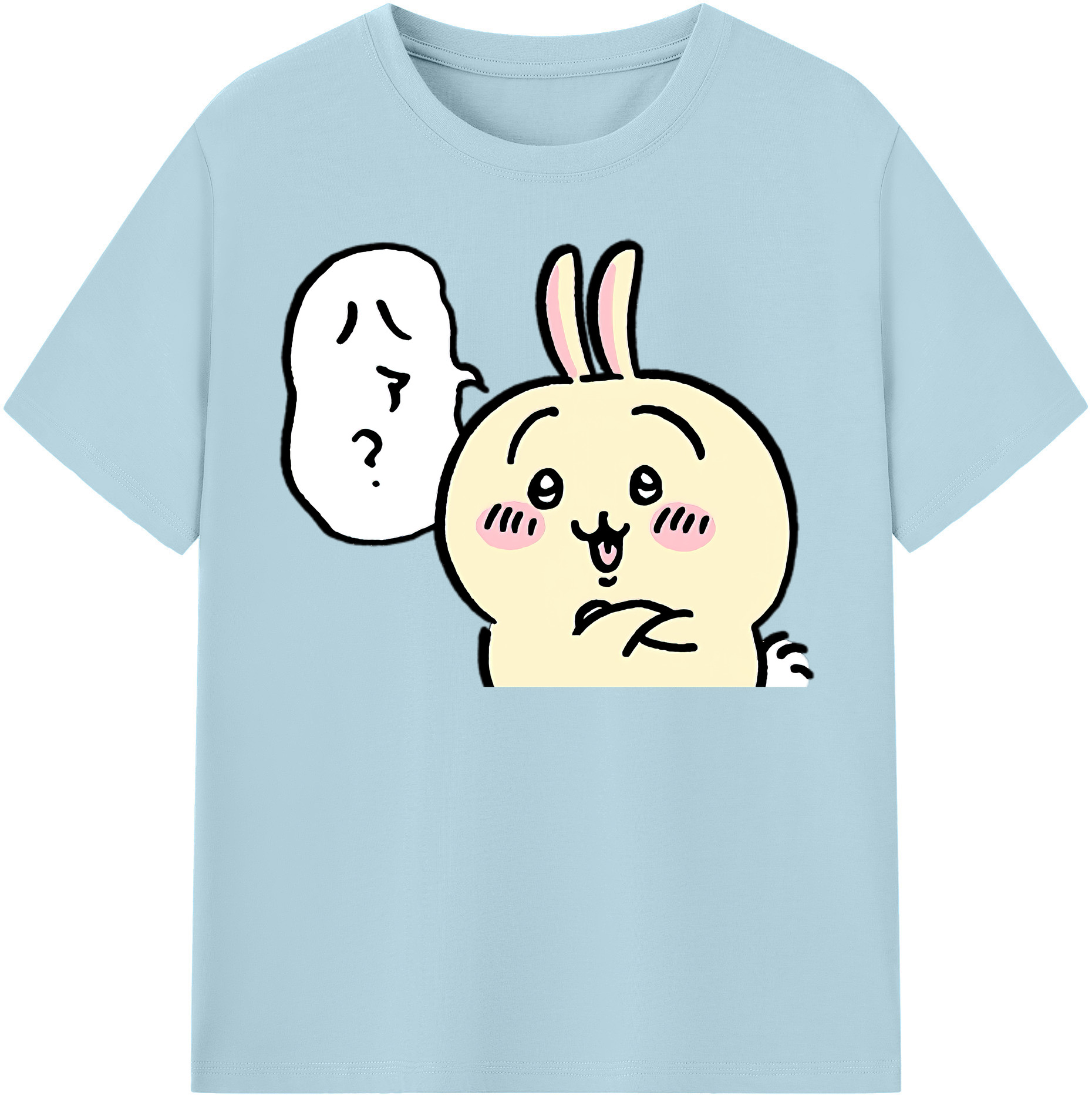 （画像用） ちいかわ うさぎ Chii-kawa usagi 綿100％半袖Tシャツ（フロントプリント）